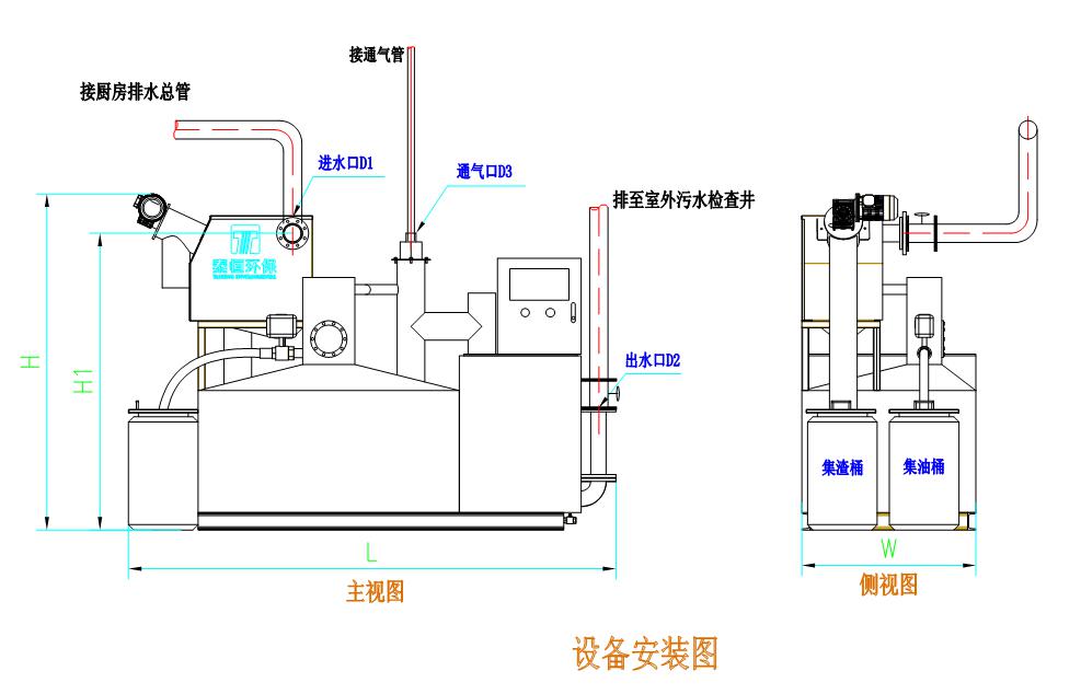 智能隔油提升設(shè)備安裝說明 智能隔油提升設(shè)備安裝說明